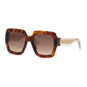 Chopard Sunglasses Square Full Rim, Shiny Havana Frame and Brown Gradient Lens